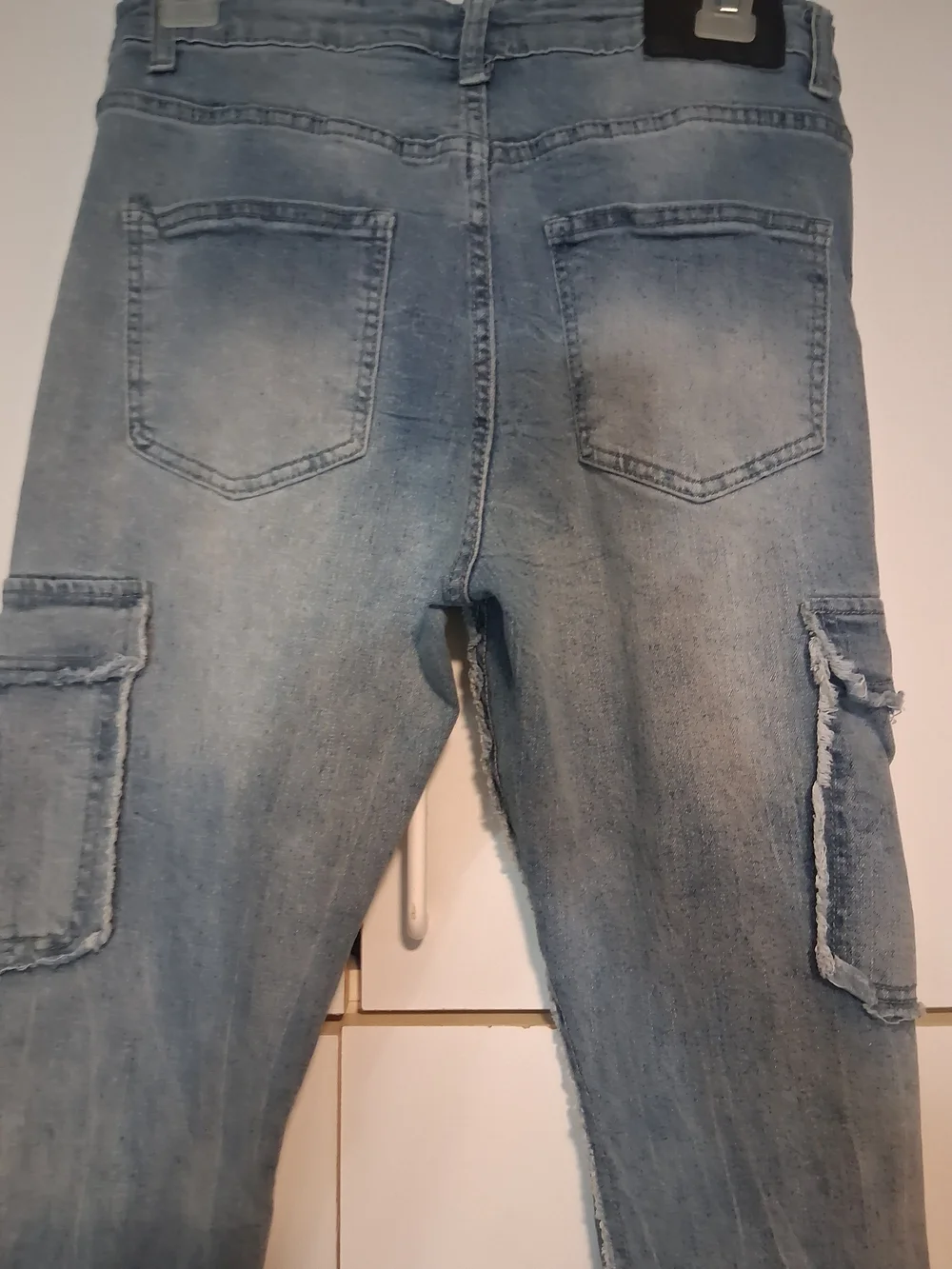 Slim Light Blue Cargo Pocket Men's Jeans